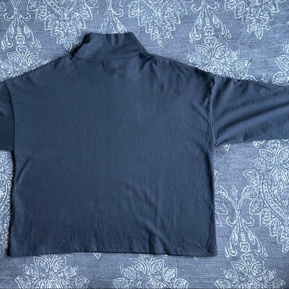Madewell Button-Sleeve Turtleneck Top Black XL - Picture 7 of 8